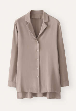 Revere-style collar shirt, Mink taupe, webstill