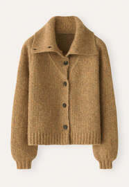 Funnel-neck cardigan, Amber, webstill