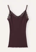 Lace-trim vest, Prune, webstill