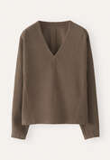 V-neck top, Taupe brown, webstill