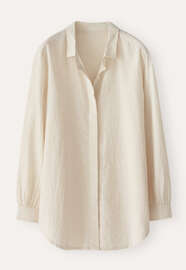 Curved hem shirt, Pale natural, webstill