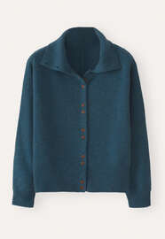 Funnel-neck cardigan, Teal, webstill