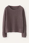 Moss-stitch sweater, Mauve brown, webstill