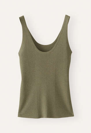 Knitted vest, Moss taupe, webstill