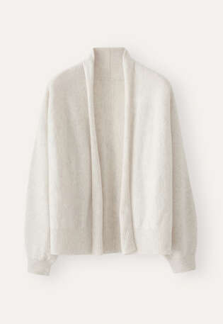 Dolman shawl-collar cardigan, Grey pearl, webstill