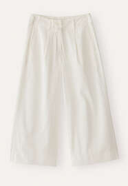Pleat-front cropped trousers, Ecru, webstill