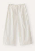 Pleat-front cropped trousers, Ecru, webstill