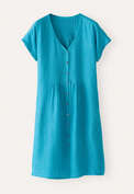 Tuck-detail dress, Turquoise, webstill