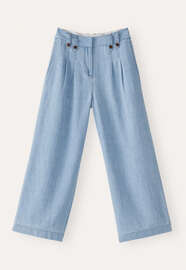 Indigo-dyed cropped trousers, Pale denim, webstill