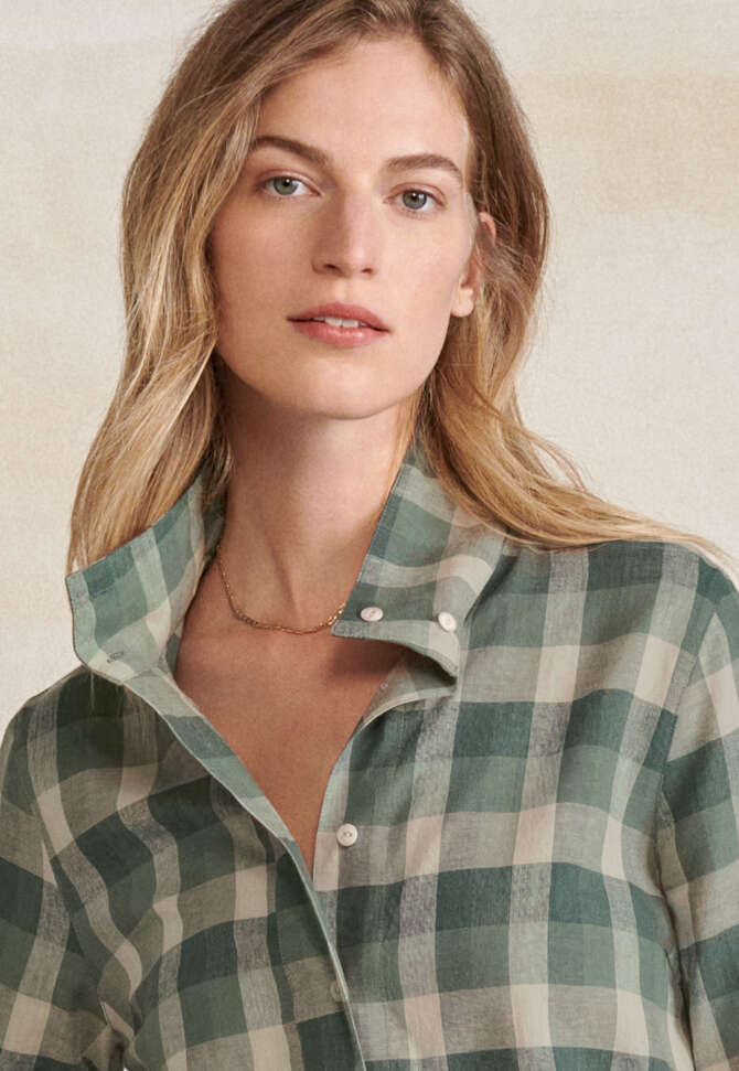 Checked shirt, Forest ecru, completeTheLook