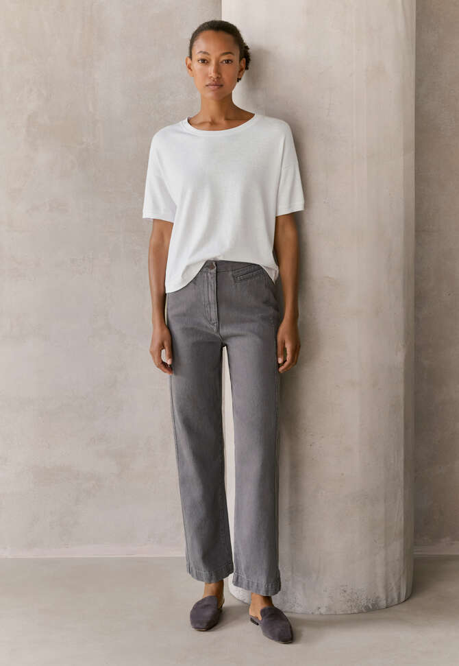 Slim cropped jeans, Dark grey, completeTheLook
