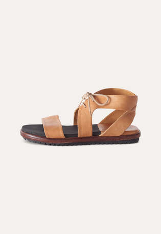 Lace-up sandals, Tan, webstill