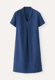 Shawl-collar dress, Indigo blue, webstill