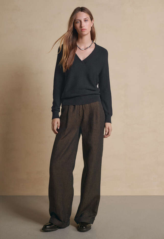 Wide-leg trousers, Black rust, completeTheLook