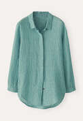Seersucker checked shirt, Turquoise cream, webstill