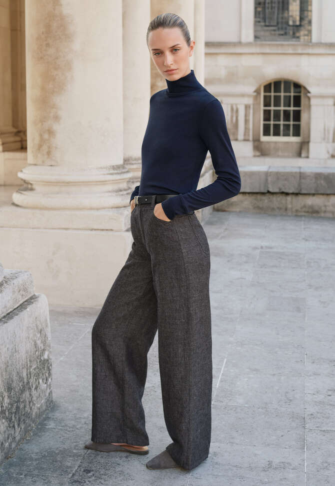 High-neck jersey top, Midnight, completeTheLook