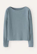 Boat-neck sweater, Aqua denim, webstill