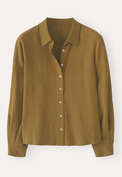 Curved-sleeve blouse, Bronze green, webstill