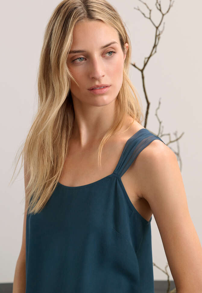 Chiffon strap camisole, Dark teal, completeTheLook
