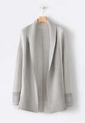 Ribbed cardigan, Grey ice, webstill