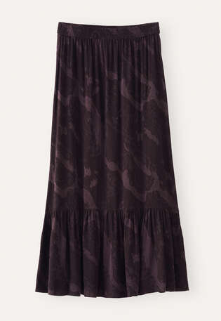 Jacquard skirt, Aubergine, webstill