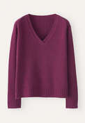 V-neck sweater, Dark magenta, webstill