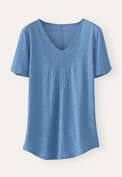 V-neck T-shirt, Denim blue, webstill