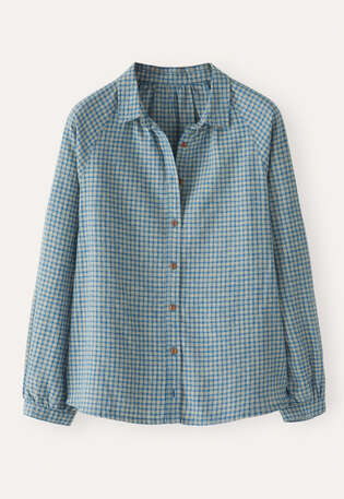 Checked shirt, Turquoise cream, webstill