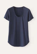 Scoop-neck T-shirt, Midnight blue, webstill