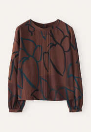 Printed top, Chestnut brown, webstill