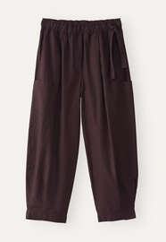 Cropped pull-on trousers, Fig brown, webstill