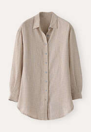 Gingham checked shirt, Natural grey, webstill