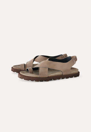 Toe-detail sandal, Soft brown, webstill