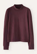 Jersey high-neck top, Claret, webstill