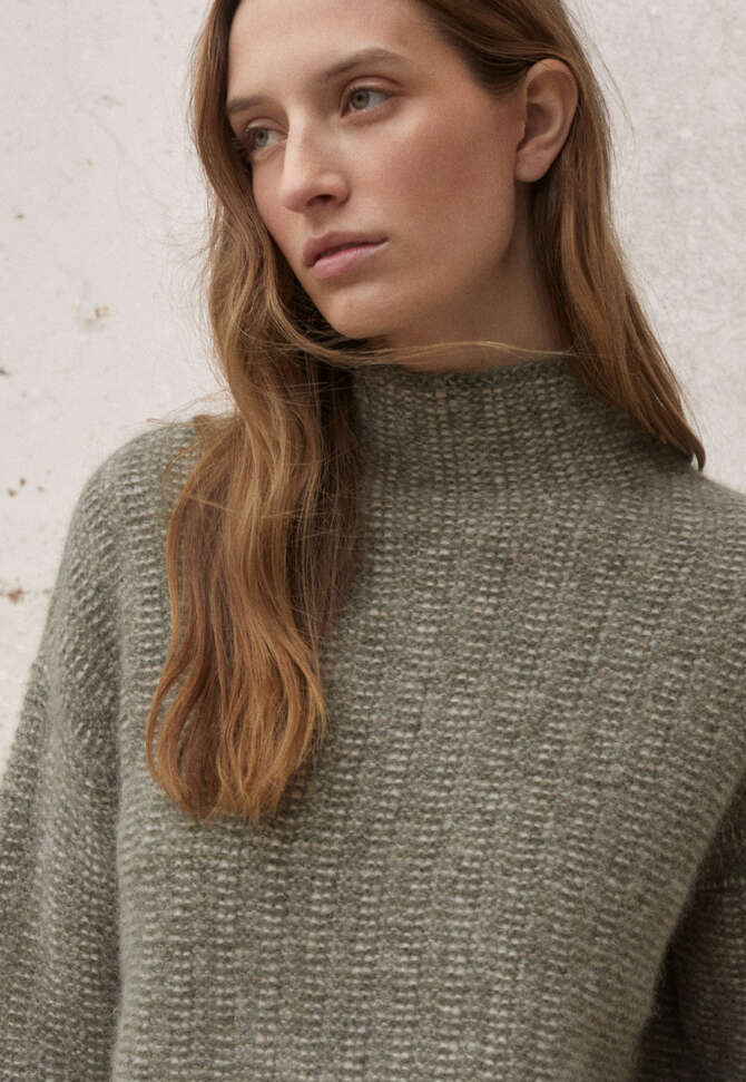 Funnel-neck sweater, Forest fawn, completeTheLook