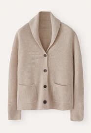 Shawl-collar cardigan, Ecru fawn, webstill
