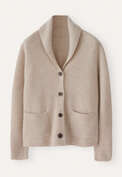 Shawl-collar cardigan, Ecru fawn, webstill