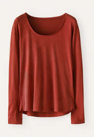 Scoop neck top, Brick red, webstill