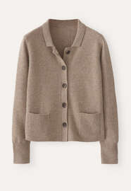 Knitted jacket, Brown fawn, webstill