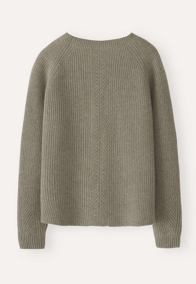 Ribbed crew-neck sweater, Dried sage, completeTheLook