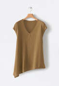 Dipped-hem sweater, Dark wheat, webstill