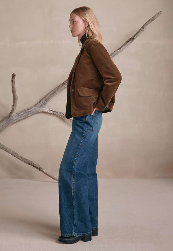 Wide-leg jeans, Mid blue wash, completeTheLook