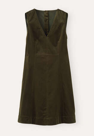 Velvet sleeveless dress, Dark khaki, webstill