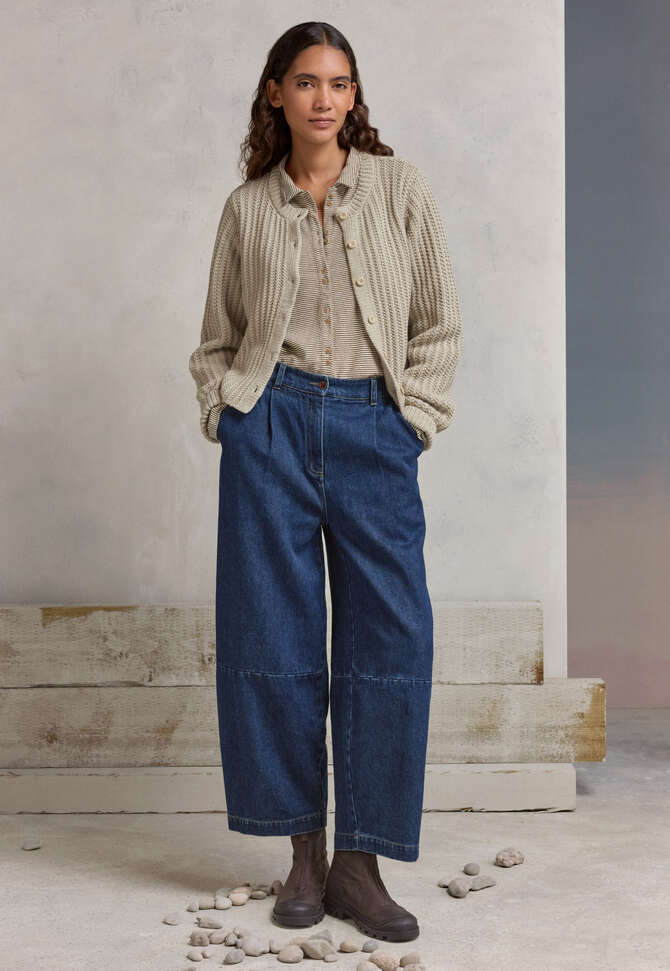 Rib-stitch cardigan, Grey stone, completeTheLook