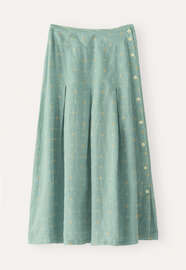 Dobby-weave pleated skirt, Mint aqua, webstill