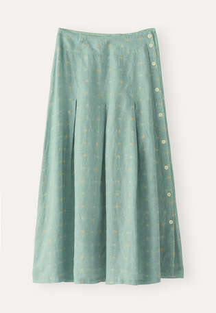 Dobby-weave pleated skirt, Mint aqua, webstill