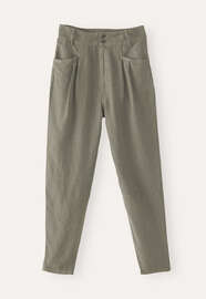 Tapered trousers, Sage taupe, webstill