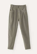 Tapered trousers, Sage taupe, webstill