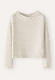 Dolman-sleeve sweater, Cream, webstill