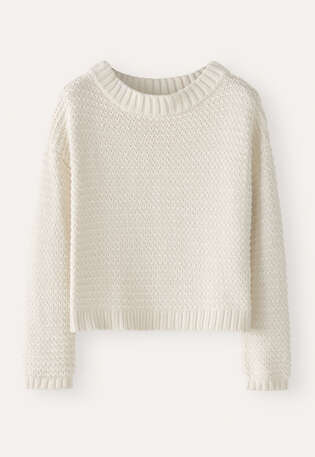 Dolman-sleeve sweater, Cream, webstill